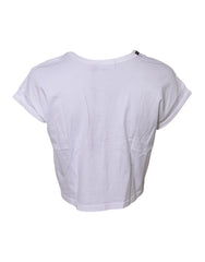 Dolce & Gabbana White Cotton Short Sleeves Cropped T-shirt