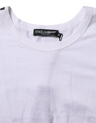Dolce & Gabbana White Cotton Short Sleeves Cropped T-shirt