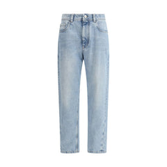 Brunello Cucinelli Blue Cotton Straight-Leg Jeans