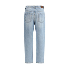 Brunello Cucinelli Blue Cotton Straight-Leg Jeans