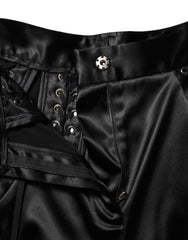 Dolce & Gabbana Black Lace Details High Waist Skinny Pants