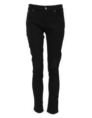 Dolce & Gabbana Black Cotton Skinny Mid Waist Denim Jeans