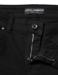 Dolce & Gabbana Black Cotton Skinny Mid Waist Denim Jeans