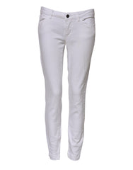 Dolce & Gabbana White Cotton Low Waist Skinny Denim Jeans