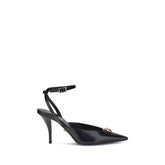 Versace Black Calf Leather Bos Taurus High Heel Pumps