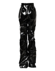 Dolce & Gabbana Black High Waist Cargo Bootcut Pants