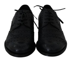 Dolce & Gabbana Blue Leather Wingtip Oxford Dress Shoes