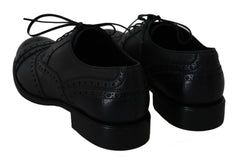 Dolce & Gabbana Blue Leather Wingtip Oxford Dress Shoes