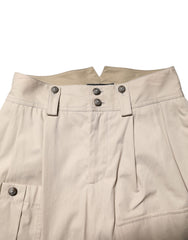 Dolce & Gabbana Beige Cotton High Waisted Pants
