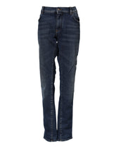 Dolce & Gabbana Blue Cotton Mid Waisted Straight Denim Jeans