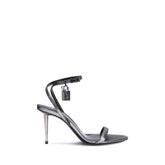 Tom Ford Silver Calf Leather Bos Taurus Stiletto Heel Sandals