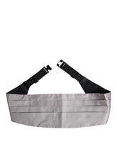Dolce & Gabbana Gray Men 100% Silk Belt Wide Waist Cummerbund