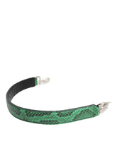 Dolce & Gabbana Black Green Exotic Leather Bag Shoulder Strap