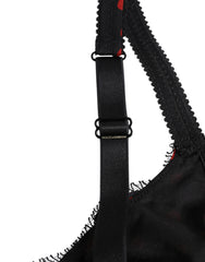 Dolce & Gabbana Black Red Polka Dot Underwired Balconette Underwear