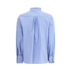 Valentino Blue Cotton Pattern Shirt