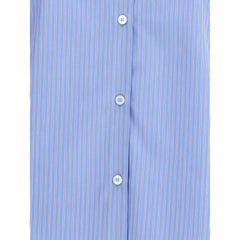 Valentino Blue Cotton Pattern Shirt