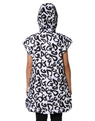 Dolce & Gabbana White DG Mania Hooded Sleeveless Puffer Jacket