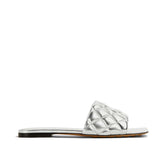 Bottega Veneta Silver Calfskin Slippers
