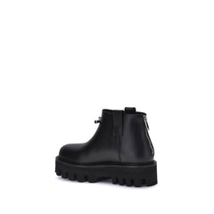 Alexander McQueen Black Calf Leather Bos Taurus Ankle Boots