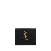 Saint Laurent Black Calf Leather Bos Taurus Wallet