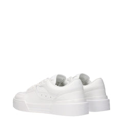 Dolce & Gabbana White Leather Low Top Sneakers