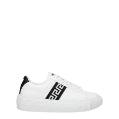 Versace White Leather Low Top Sneakers
