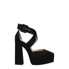 Jimmy Choo Black Satin Platform Sandals