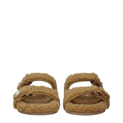 Jimmy Choo Brown Fabric Slippers