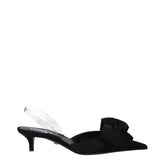 Versace Black Satin Flat Sandals