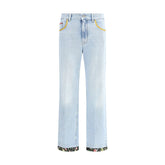 Valentino Blue Cotton Straight-Leg Jeans