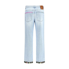 Valentino Blue Cotton Straight-Leg Jeans