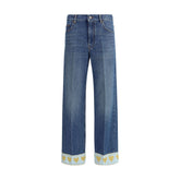 Valentino Blue Cotton Straight-Leg Jeans