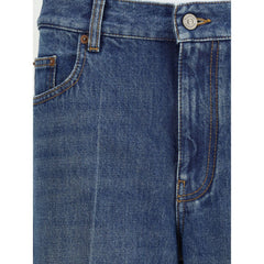 Valentino Blue Cotton Straight-Leg Jeans