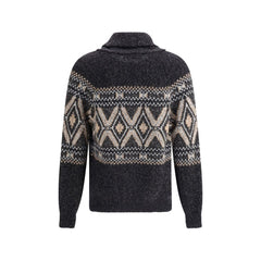 Brunello Cucinelli Black Fleece Wool Sweatshirt