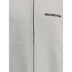 Balenciaga White Cotton Sweatshirt