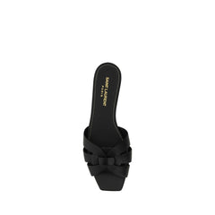 Saint Laurent Black Calf Leather Bos Taurus Strap-On Sandals