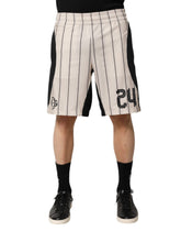 Dolce & Gabbana Off White Polyester DG Logo Sweatshorts Shorts