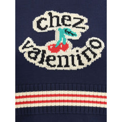 Valentino Blue Cotton Sweatshirt