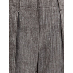Brunello Cucinelli Brown Polyester Casual Pants