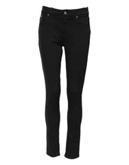 Dolce & Gabbana Black Cotton Skinny Mid Waist Denim Jeans