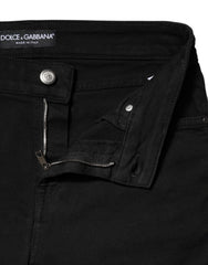 Dolce & Gabbana Black Cotton Skinny Mid Waist Denim Jeans