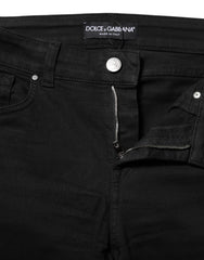 Dolce & Gabbana Black Cotton Skinny Mid Waist Denim Jeans