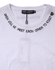 Dolce & Gabbana White Cotton Sleeveless Printed Tank T-shirt