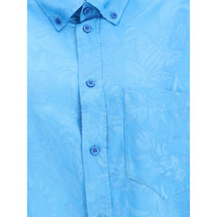 Balenciaga Blue Viscose Pattern Shirt