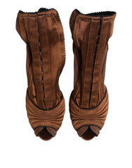 Dolce & Gabbana Brown Bette High Heeled Ankle Boots Shoes