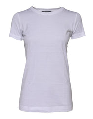 Dolce & Gabbana White Cotton Crew Neck Short Sleeves T-shirt