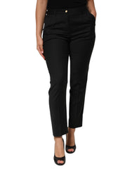 Dolce & Gabbana Black Polyester Tapered Women Trouser Pants
