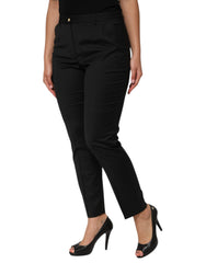 Dolce & Gabbana Black Polyester Tapered Women Trouser Pants