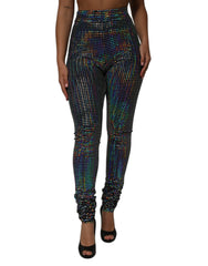 Dolce & Gabbana Multicolor Sequined Leggings Trouser Pants