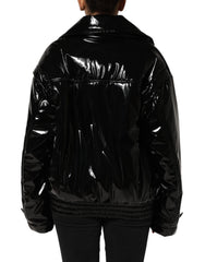Dolce & Gabbana Polyester Black Quilted Puffer Coat Jacket